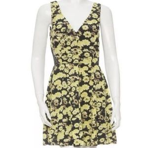 Erin Fetherston Floral Prnt Dress Yellow/Black Sz8
